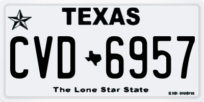 TX license plate CVD6957