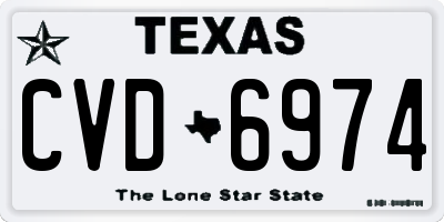 TX license plate CVD6974
