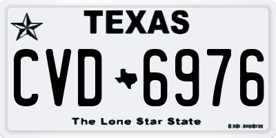 TX license plate CVD6976