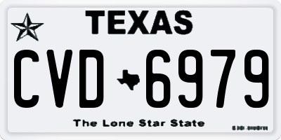 TX license plate CVD6979