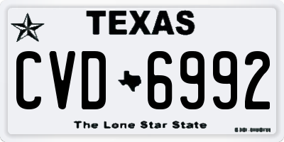 TX license plate CVD6992