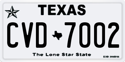 TX license plate CVD7002