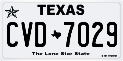 TX license plate CVD7029