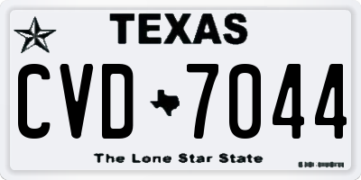 TX license plate CVD7044