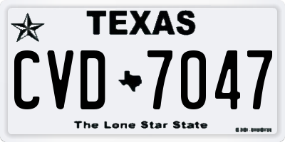 TX license plate CVD7047