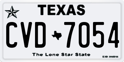 TX license plate CVD7054
