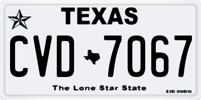 TX license plate CVD7067