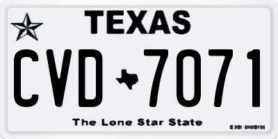 TX license plate CVD7071