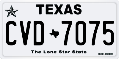 TX license plate CVD7075