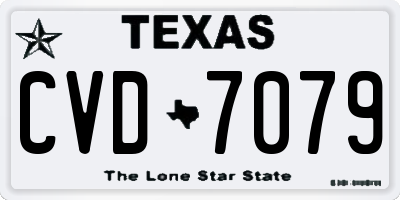 TX license plate CVD7079