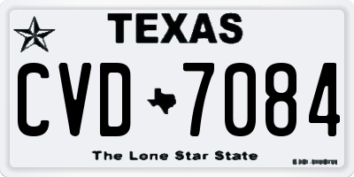 TX license plate CVD7084