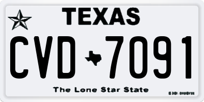 TX license plate CVD7091