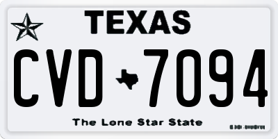 TX license plate CVD7094