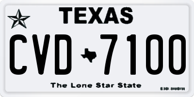 TX license plate CVD7100