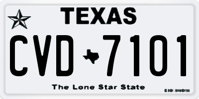 TX license plate CVD7101