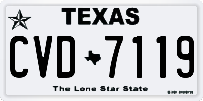 TX license plate CVD7119