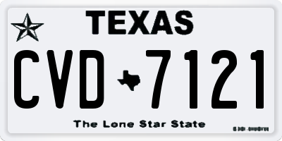 TX license plate CVD7121