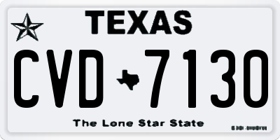 TX license plate CVD7130