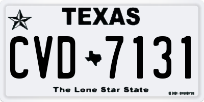 TX license plate CVD7131