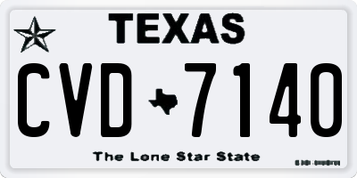 TX license plate CVD7140