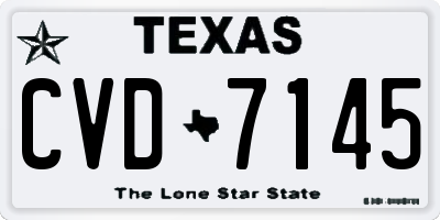 TX license plate CVD7145