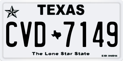 TX license plate CVD7149