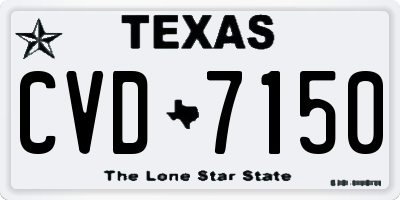 TX license plate CVD7150