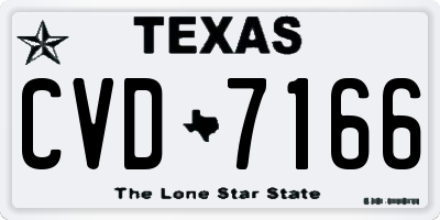 TX license plate CVD7166