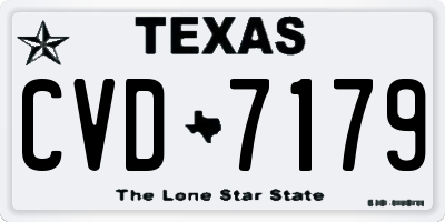 TX license plate CVD7179
