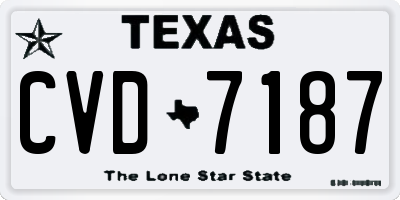 TX license plate CVD7187