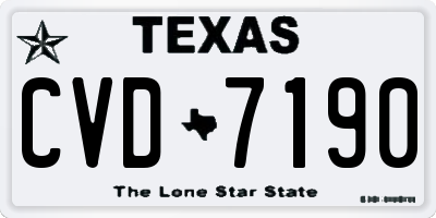 TX license plate CVD7190