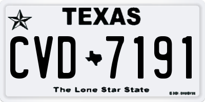 TX license plate CVD7191