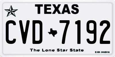 TX license plate CVD7192