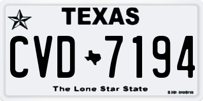 TX license plate CVD7194