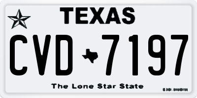 TX license plate CVD7197