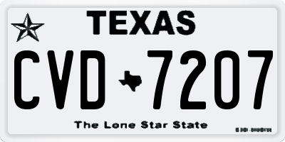 TX license plate CVD7207