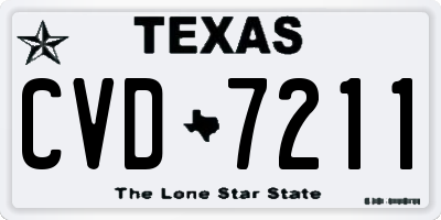 TX license plate CVD7211