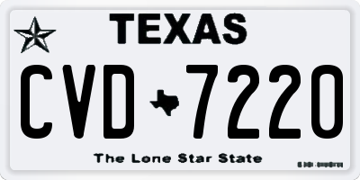 TX license plate CVD7220