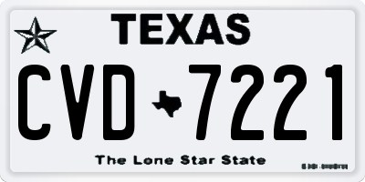 TX license plate CVD7221