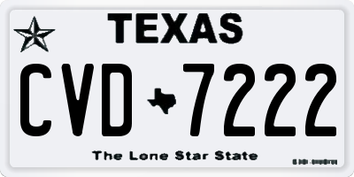 TX license plate CVD7222