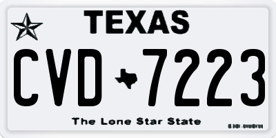 TX license plate CVD7223