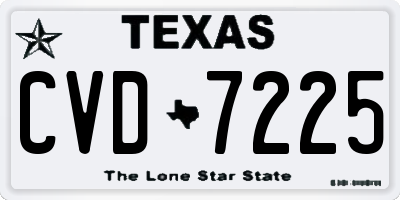 TX license plate CVD7225