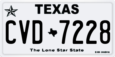 TX license plate CVD7228