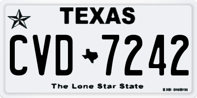 TX license plate CVD7242