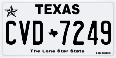 TX license plate CVD7249