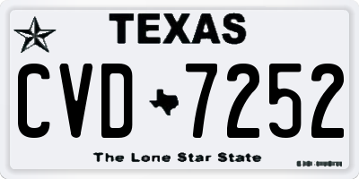 TX license plate CVD7252