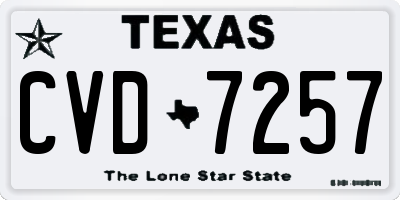 TX license plate CVD7257