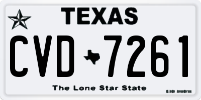 TX license plate CVD7261