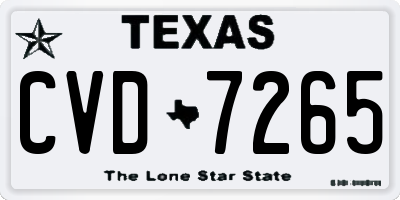 TX license plate CVD7265