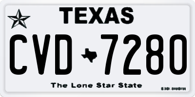 TX license plate CVD7280